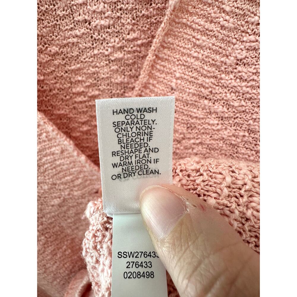 J.JILL Pink Textured Knit Button Front Cardigan Sweater | Tall Medium - Picture 7 of 7